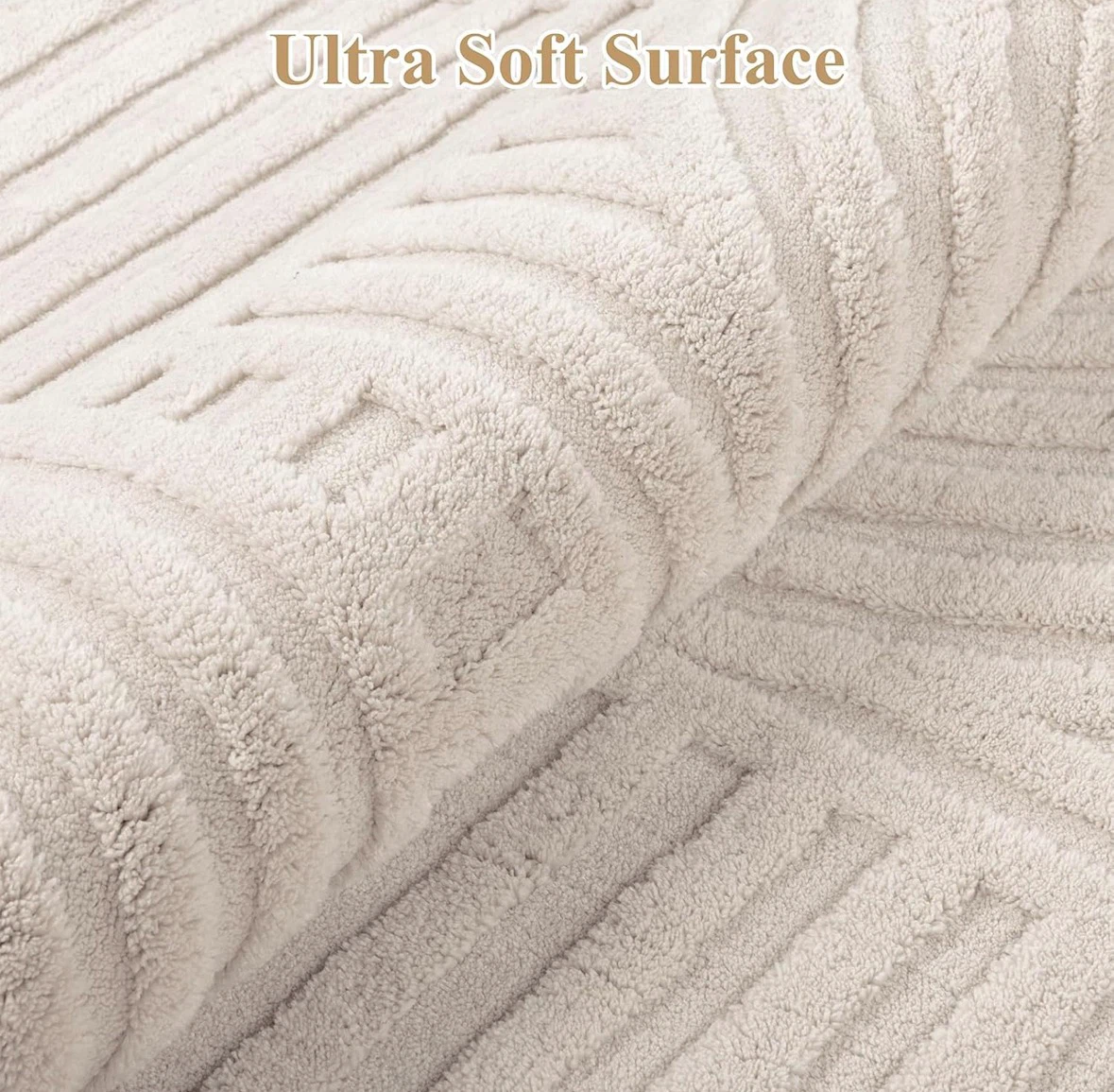 Large beige patterned area rug - photo 3