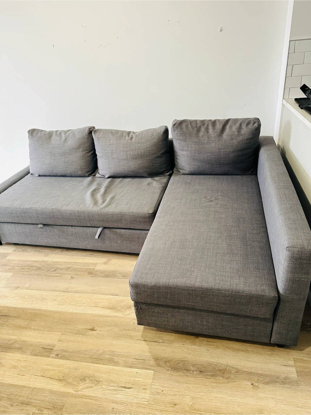 Grey Fabric Sectional Sofa Bed - photo 3