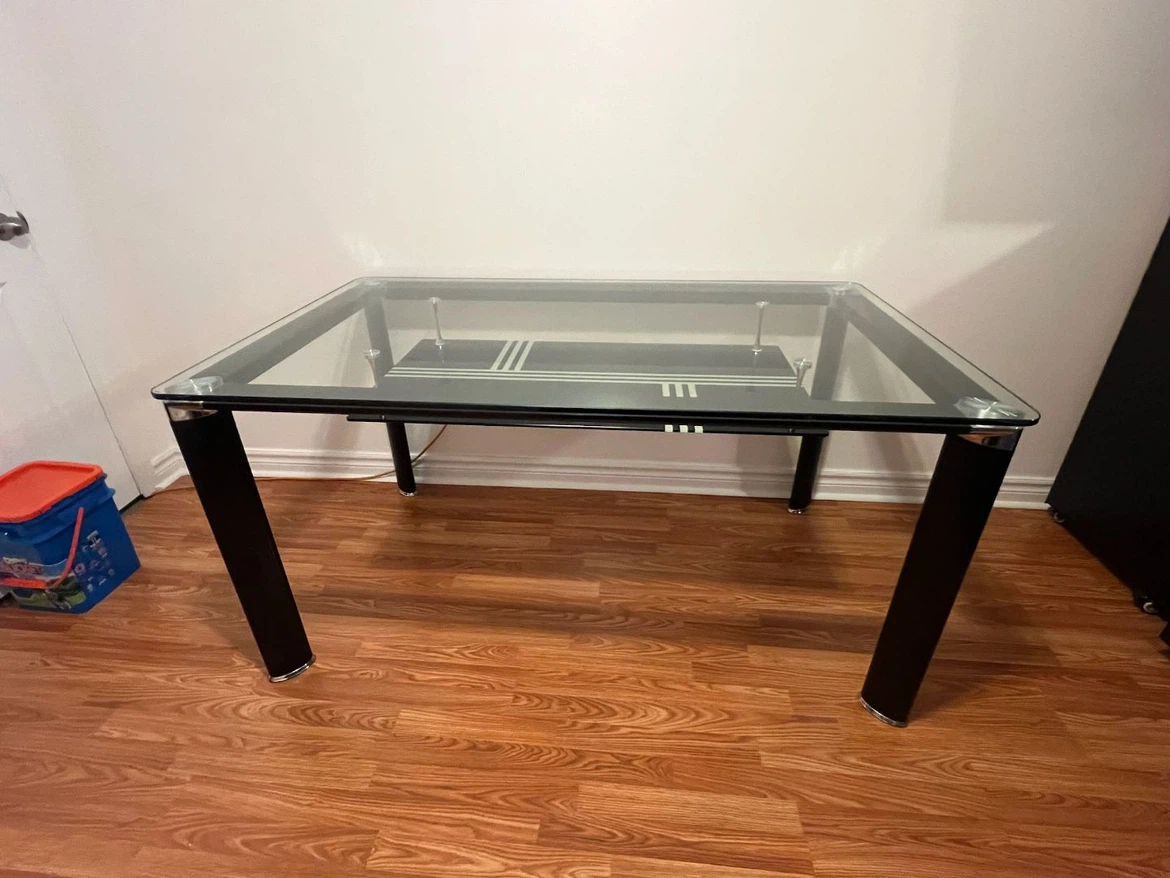 Modern Glass Top Dining Table