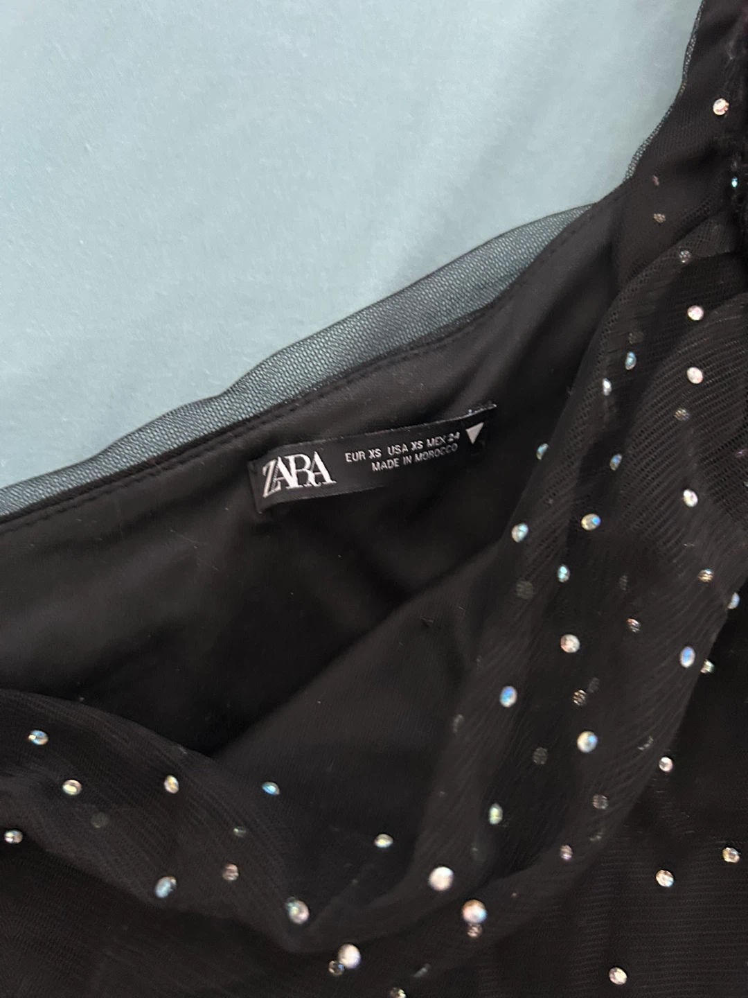 Zara Black Rhinestone One-Shoulder Dress - photo 4