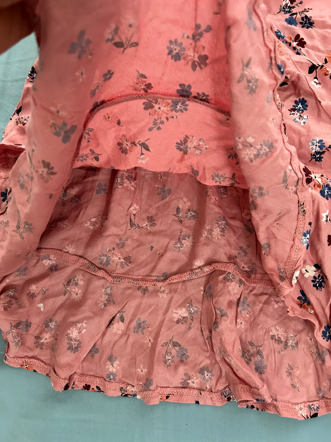 Pink Floral Tie-Waist Ruffle Skirt - photo 3