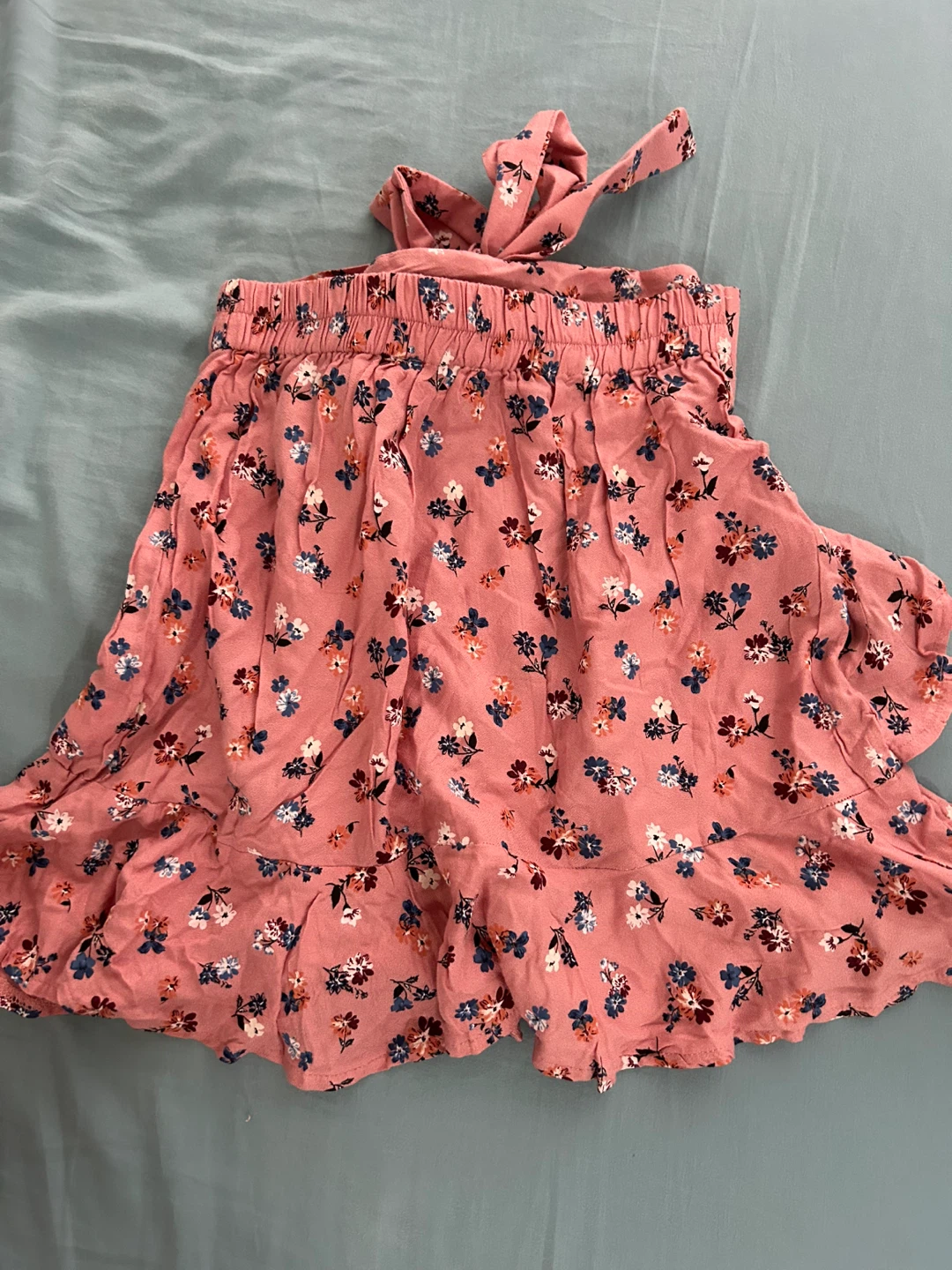 Pink Floral Tie-Waist Ruffle Skirt - photo 4
