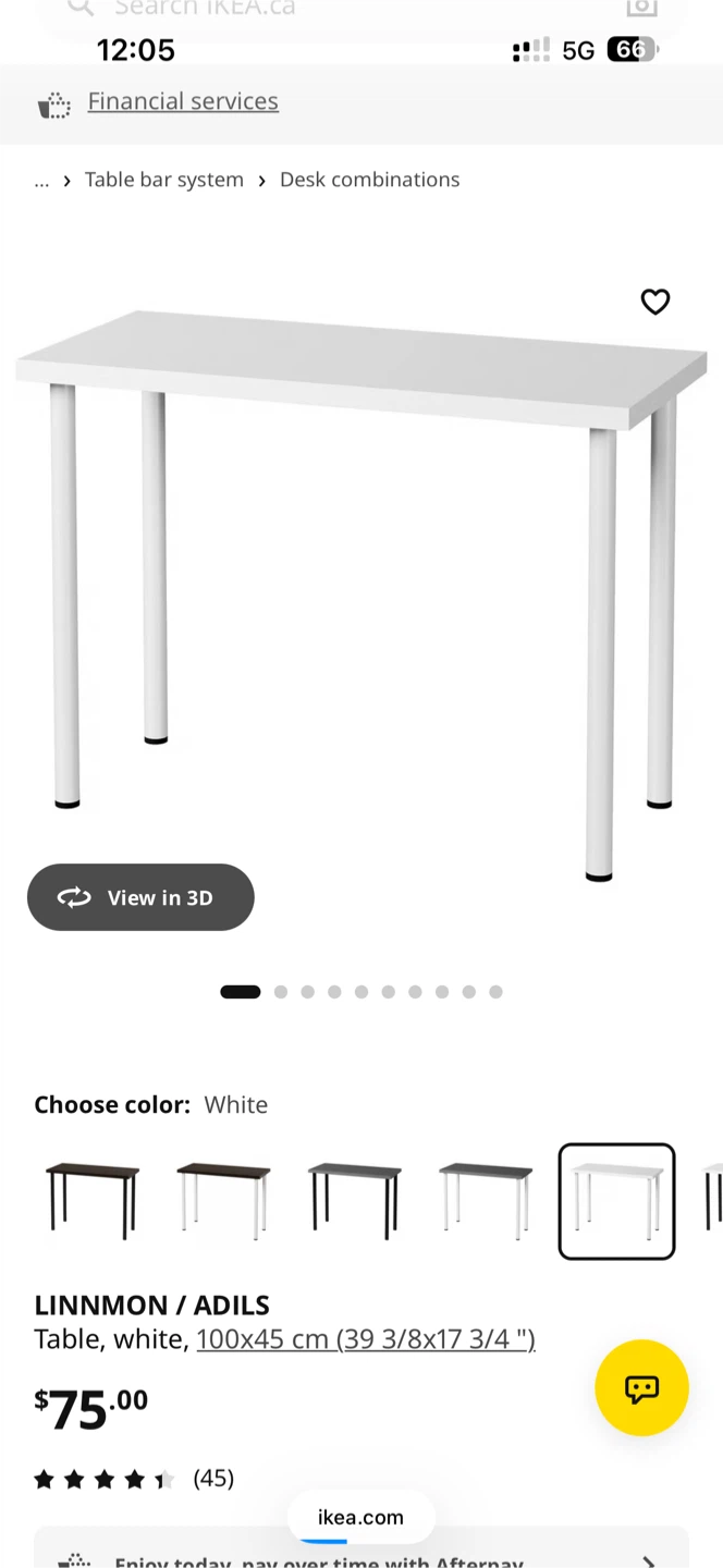 IKEA LINNMON / ADILS Table White