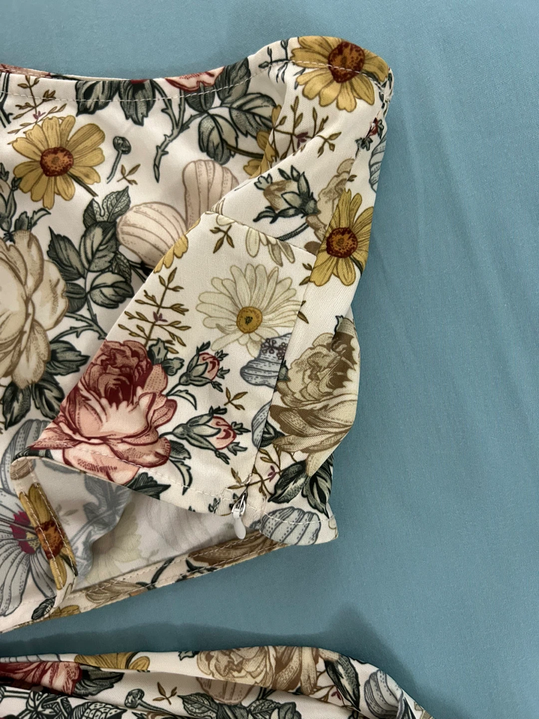 Floral One-Shoulder Tie-Side Crop Top - photo 3