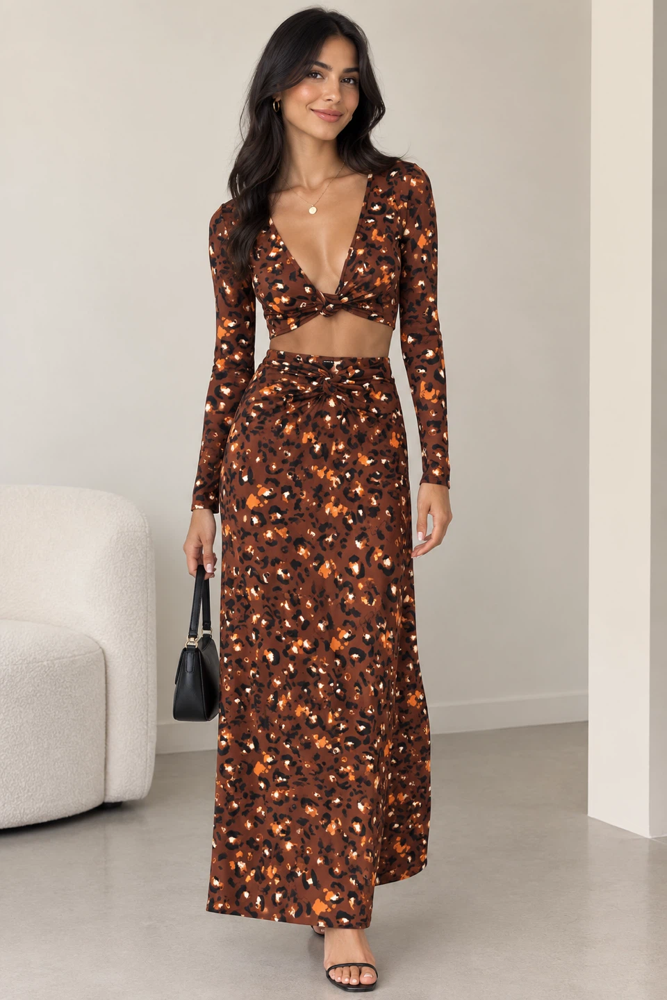 Leopard Print Two-Piece Set