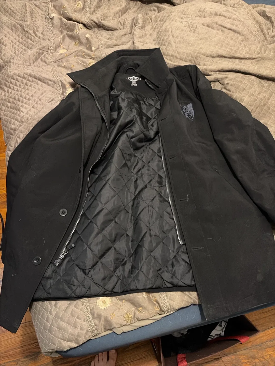 Landmark Men's Black Quilted Jacket