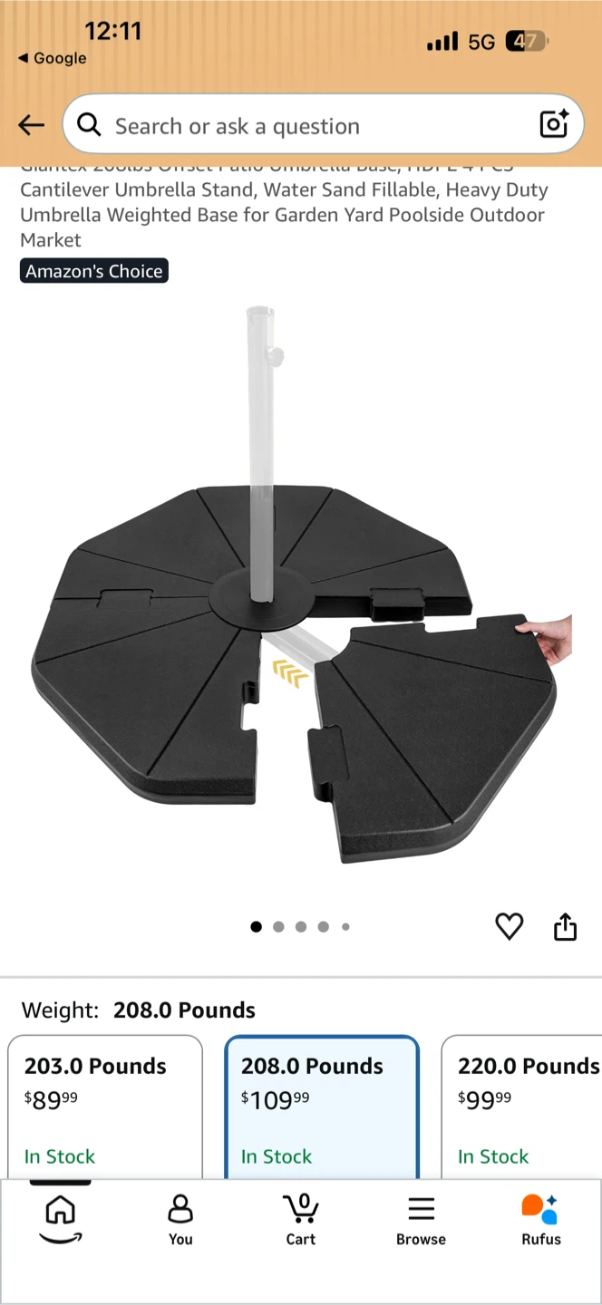 Giantex Offset Patio Umbrella Base