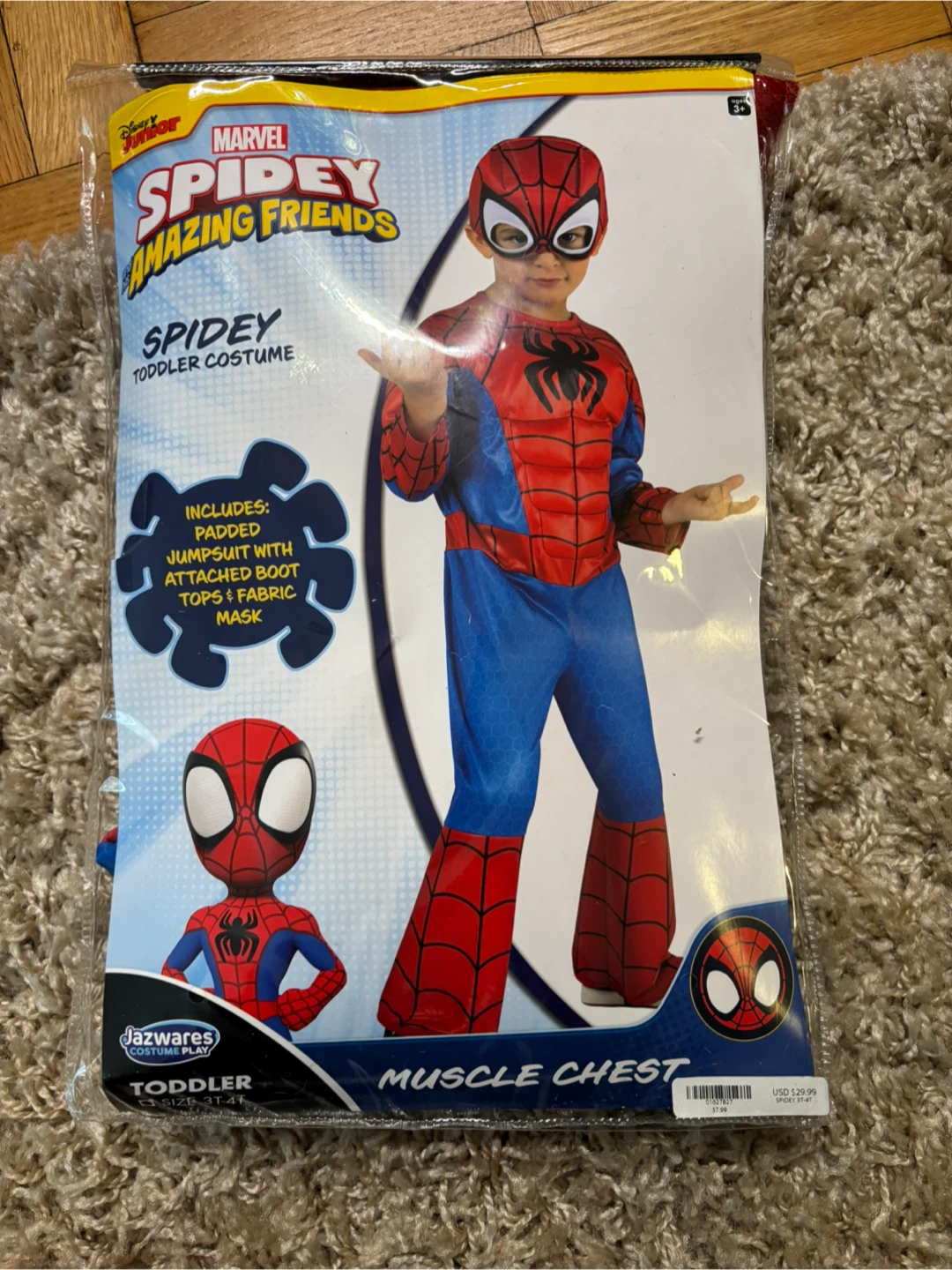 Spidey Toddler Costume Size 3T-4T