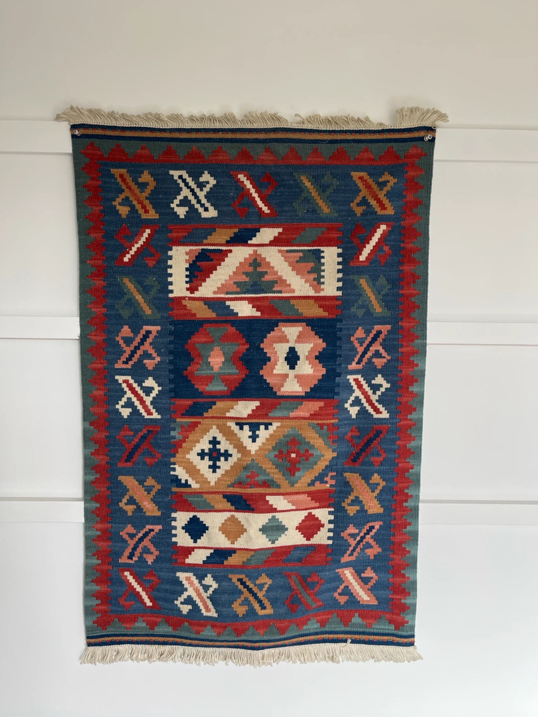 Vintage Woven Kilim Wall Art /  Mat