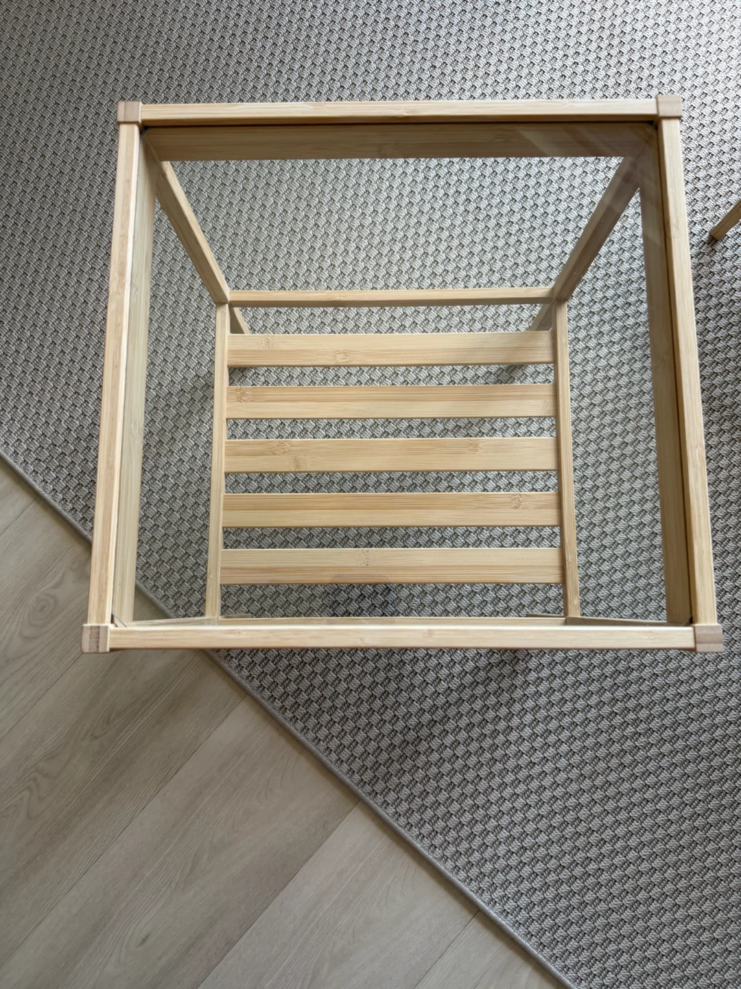 Two Bamboo Side Tables with Glass Tops - photo 4