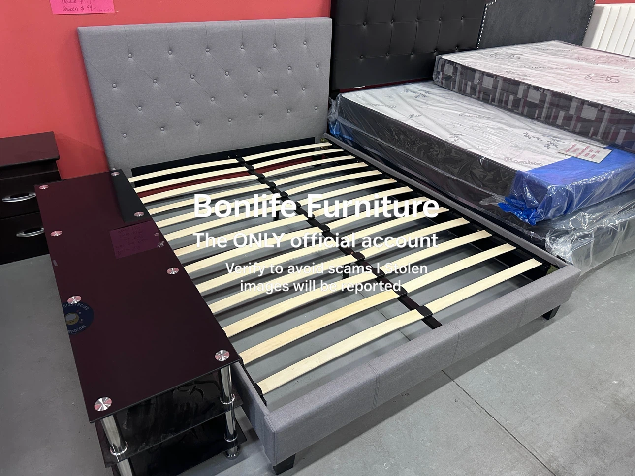 Brand new Queen platform bed frame