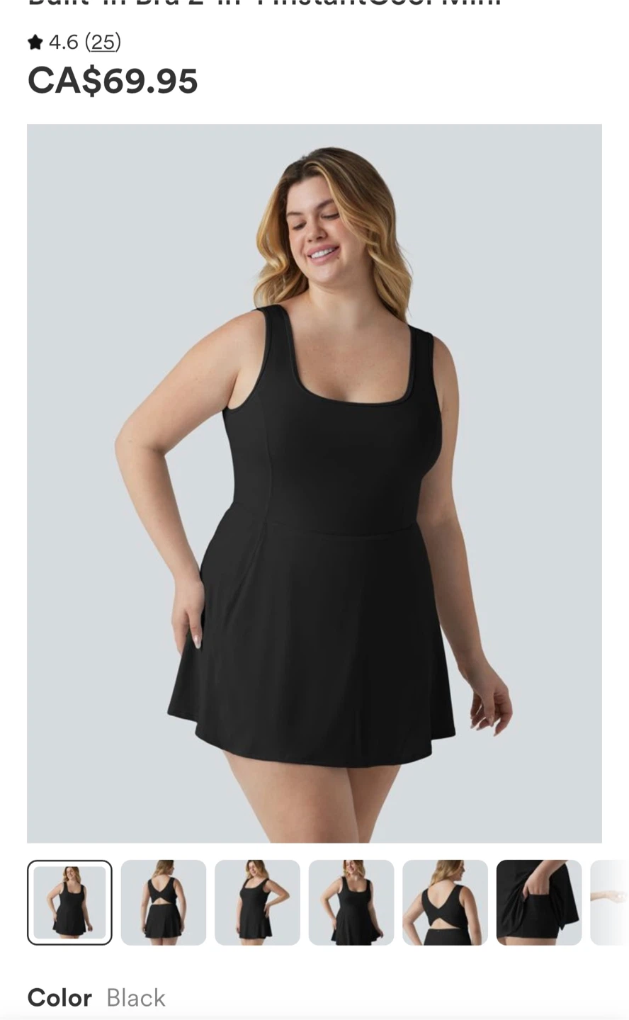 Black Halara Built-in Bra Dress
