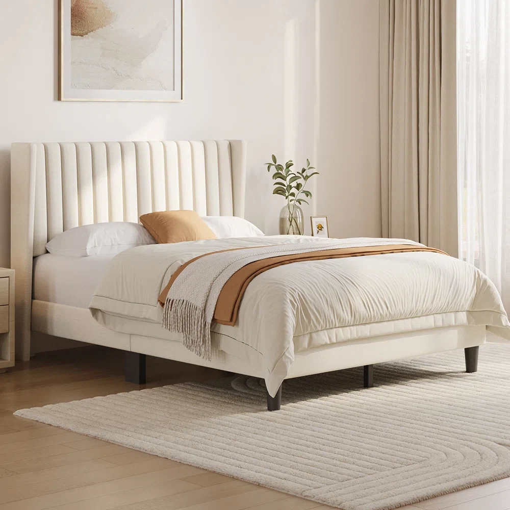 Full Size Upholstered Platform Bed Frame