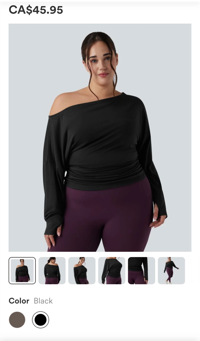 Halara Black Long Sleeve Top