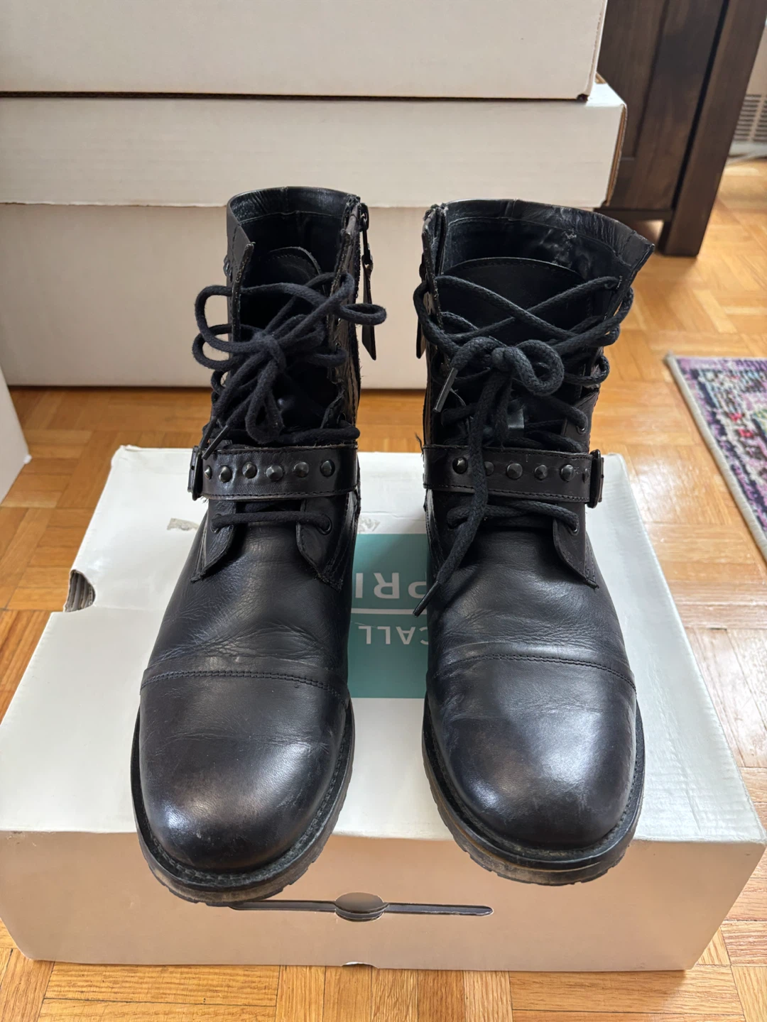 Black studded boots size 9.5