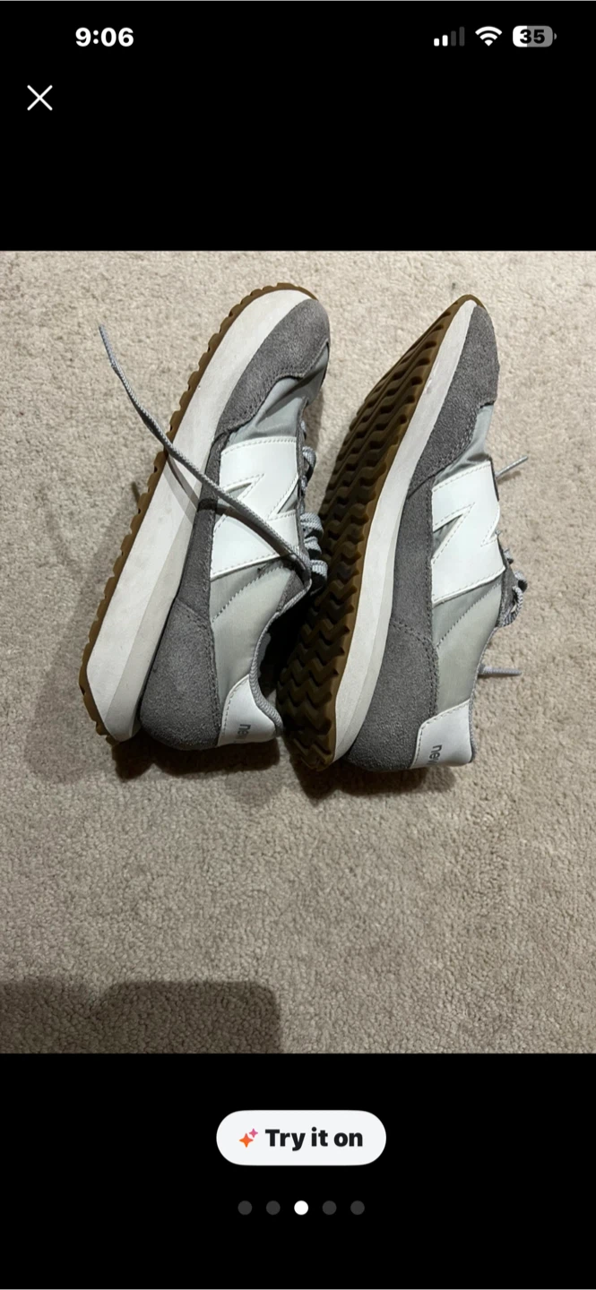 New Balance 237 Sneakers - Grey & White, Size 7 - photo 4