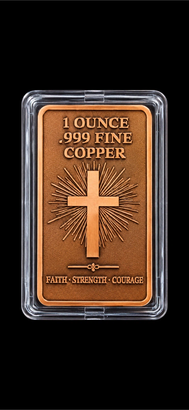 1 Ounce Joshua 1:9 Copper Bar