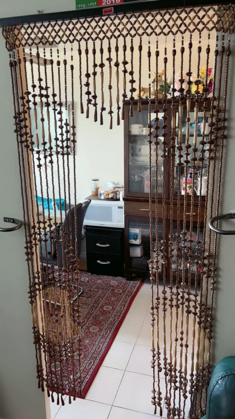 Wooden beaded doorway curtain