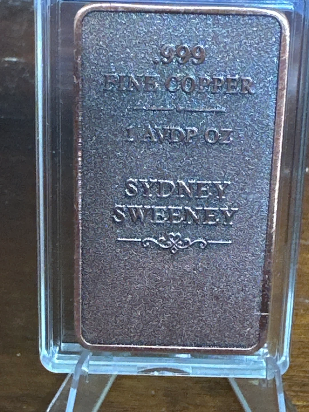 Sydney Sweeney .999 Fine Copper Bar 1 AVD Ounce - photo 2