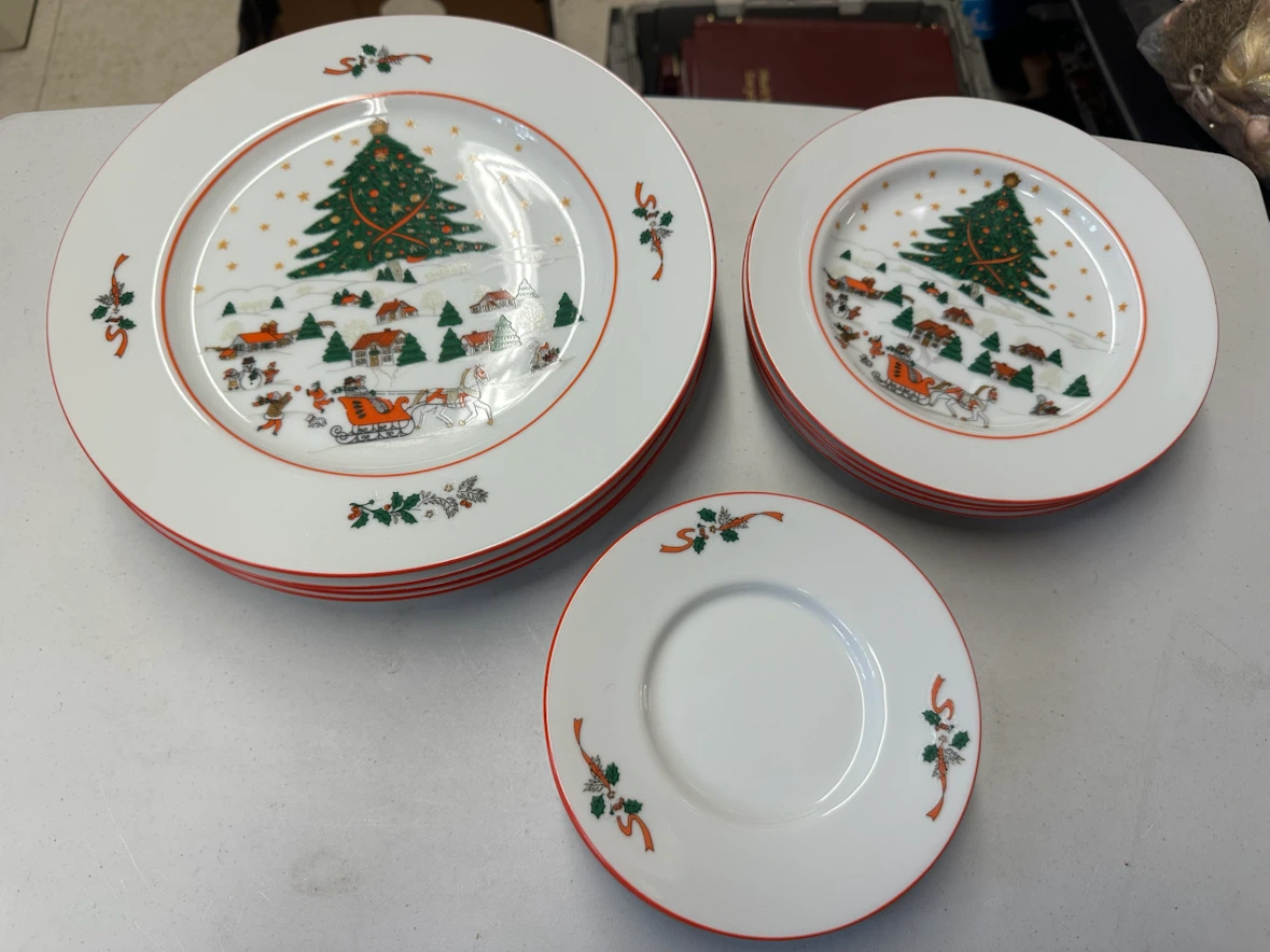 Christmas Village Plates