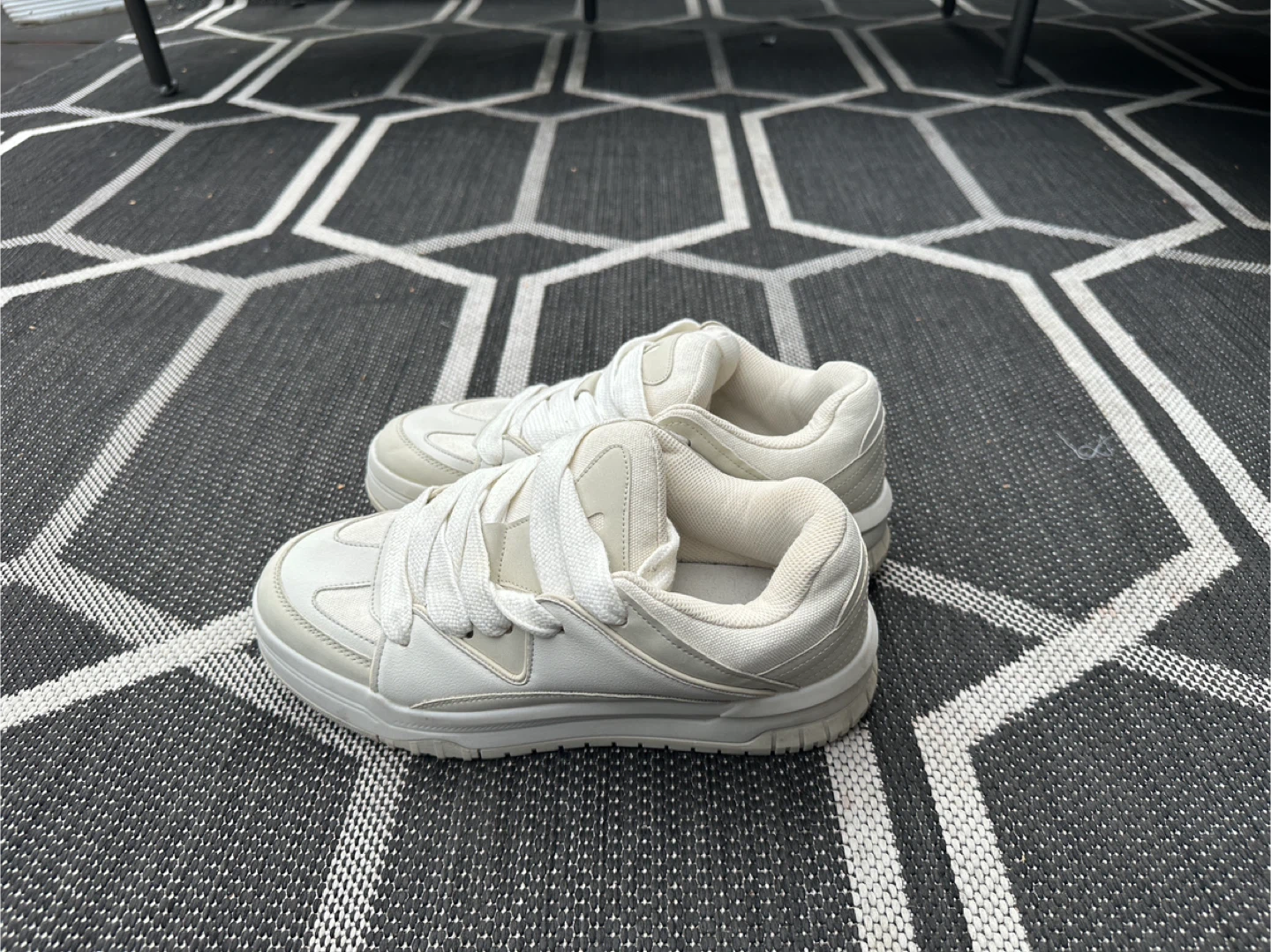 Bershka Cream Platform Sneakers - photo 2