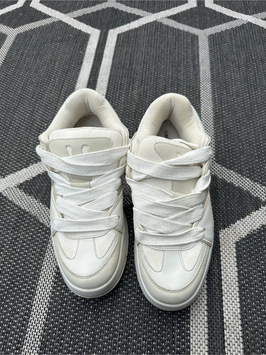 Bershka Cream Platform Sneakers
