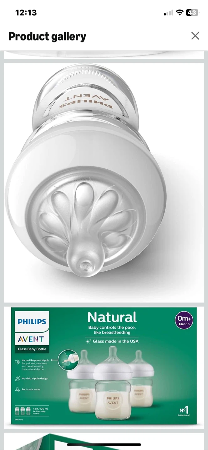 Philips Avent Natural Glass Baby Bottles (3 Pack) - photo 3