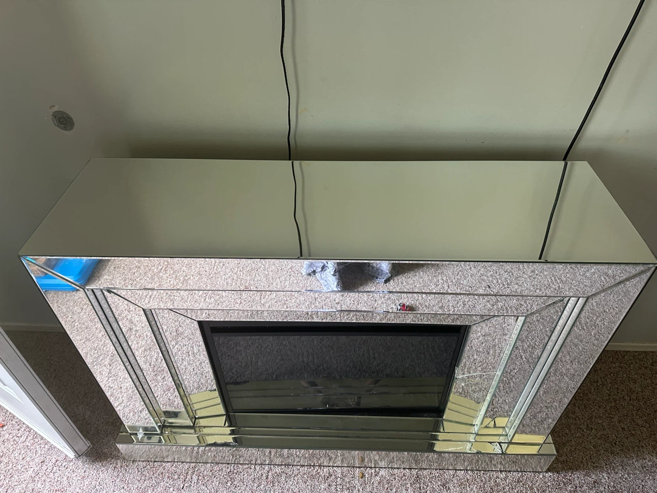 Mirrored Electric Fireplace