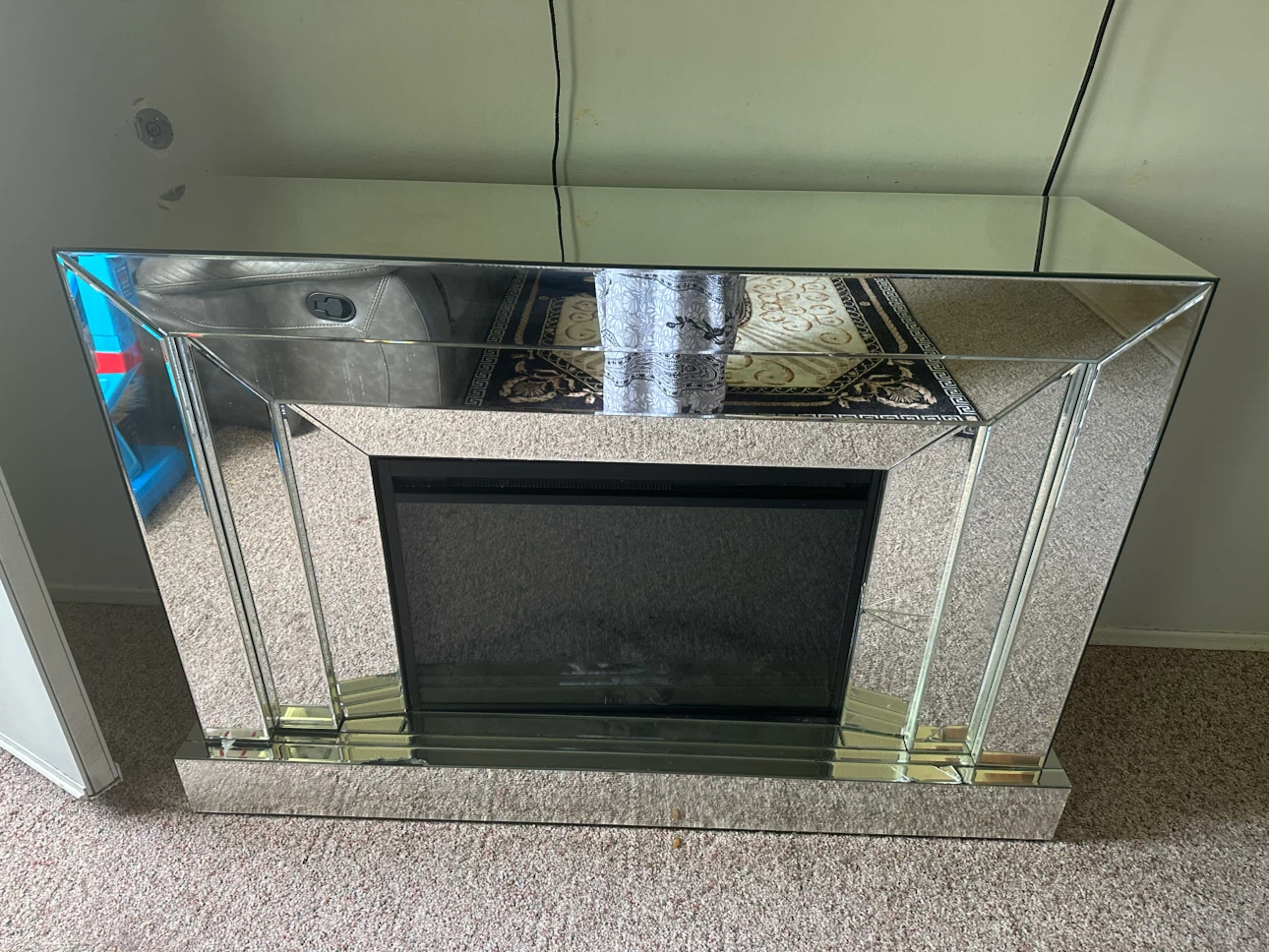 Mirrored Electric Fireplace - photo 2