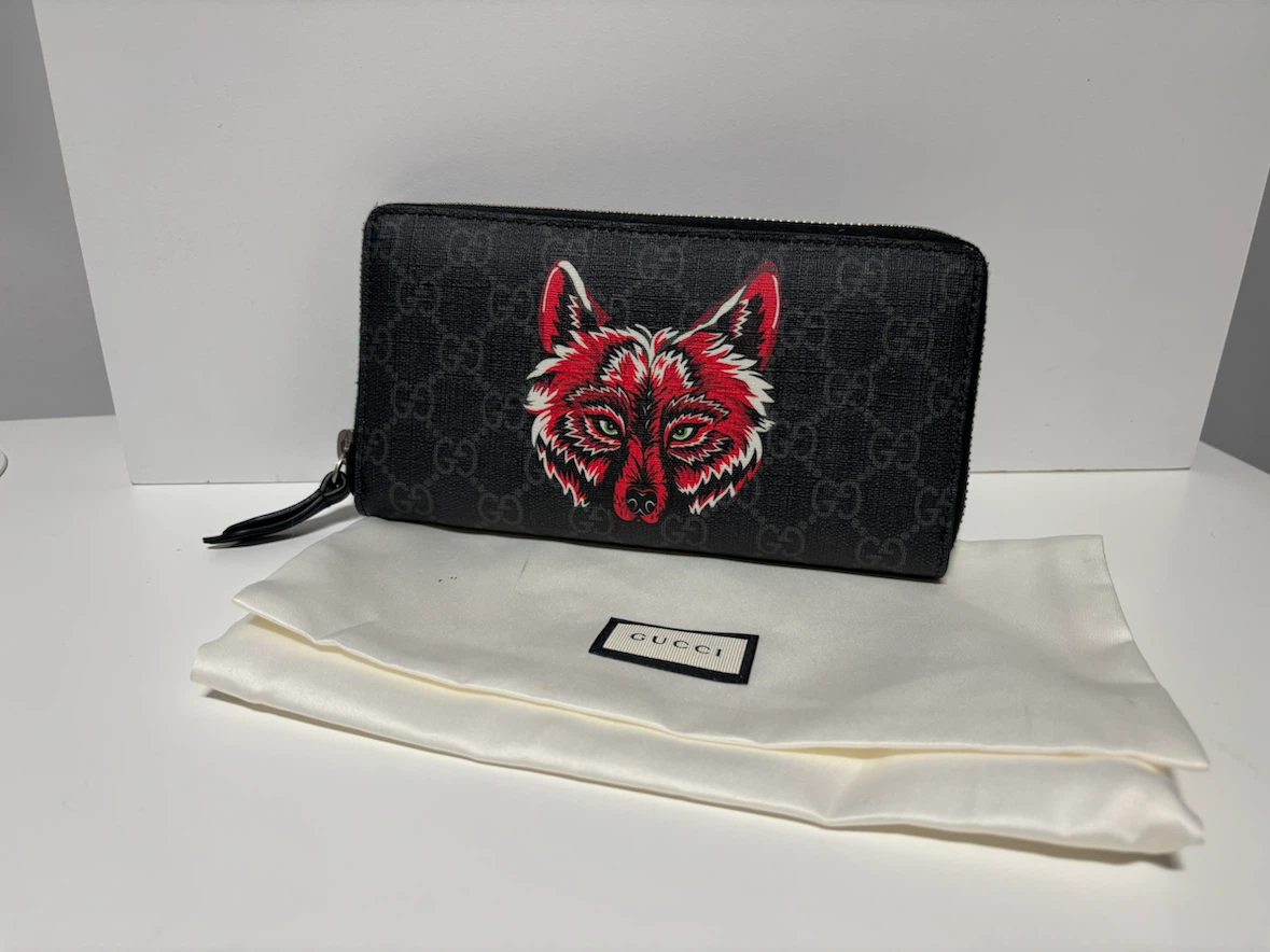 Gucci GG Supreme Wolf Zip Around Wallet - photo 5