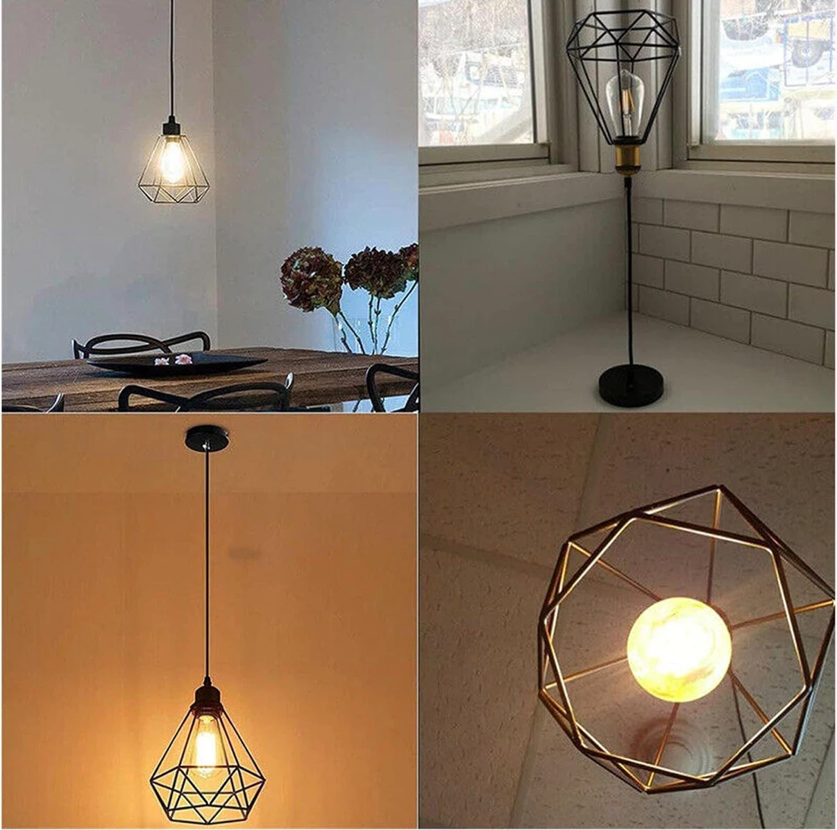 Black Wire Geometric Pendant Light - photo 2