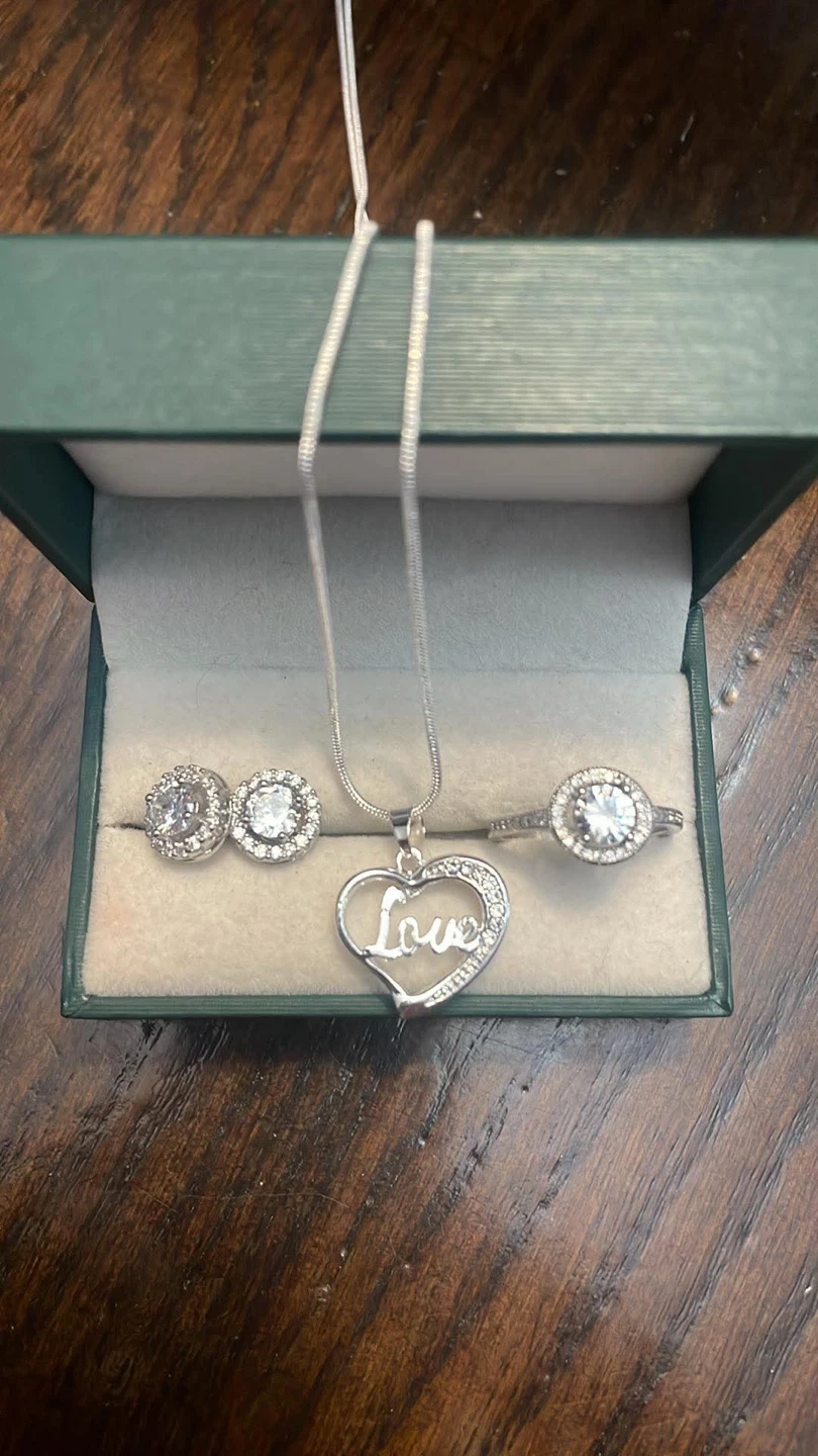 Silver-toned Jewellery Set