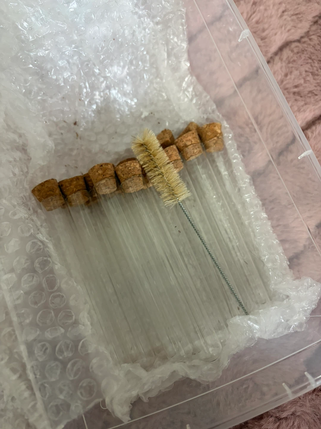 Set of 17 glass test tubes with cork stoppers - photo 3