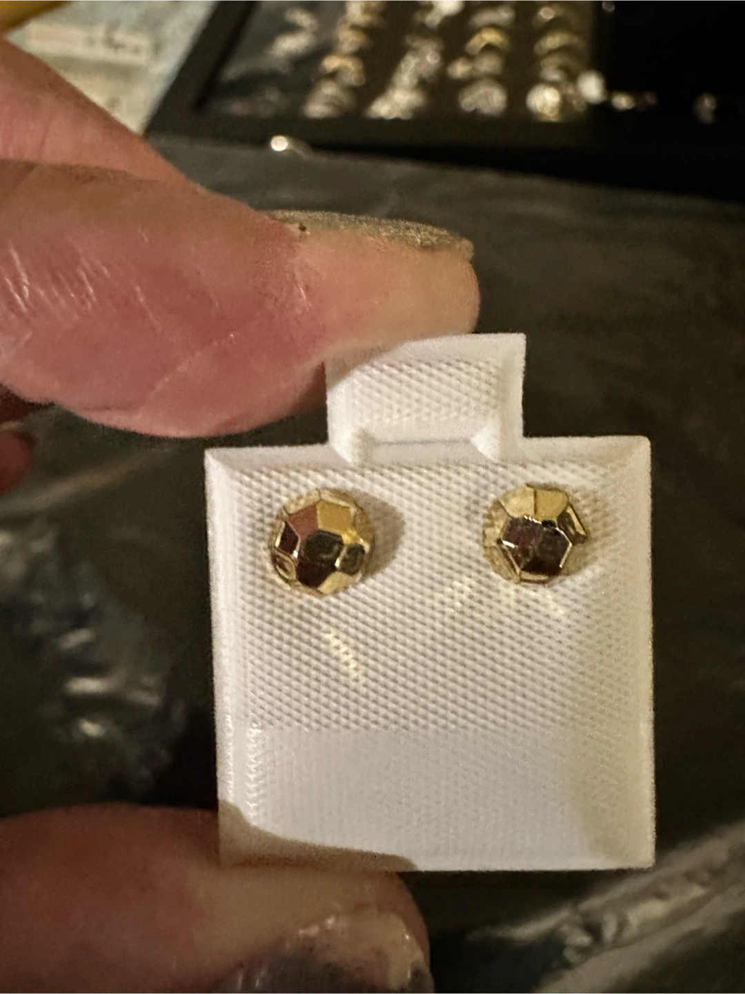 Gold-Tone laminated Stud Earrings