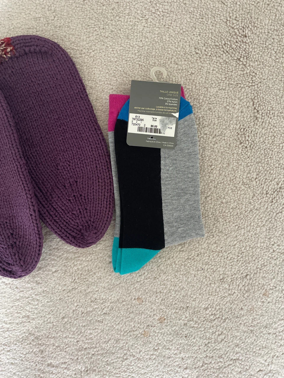Smartset Socks and Purple Knit Slipper Set - photo 3