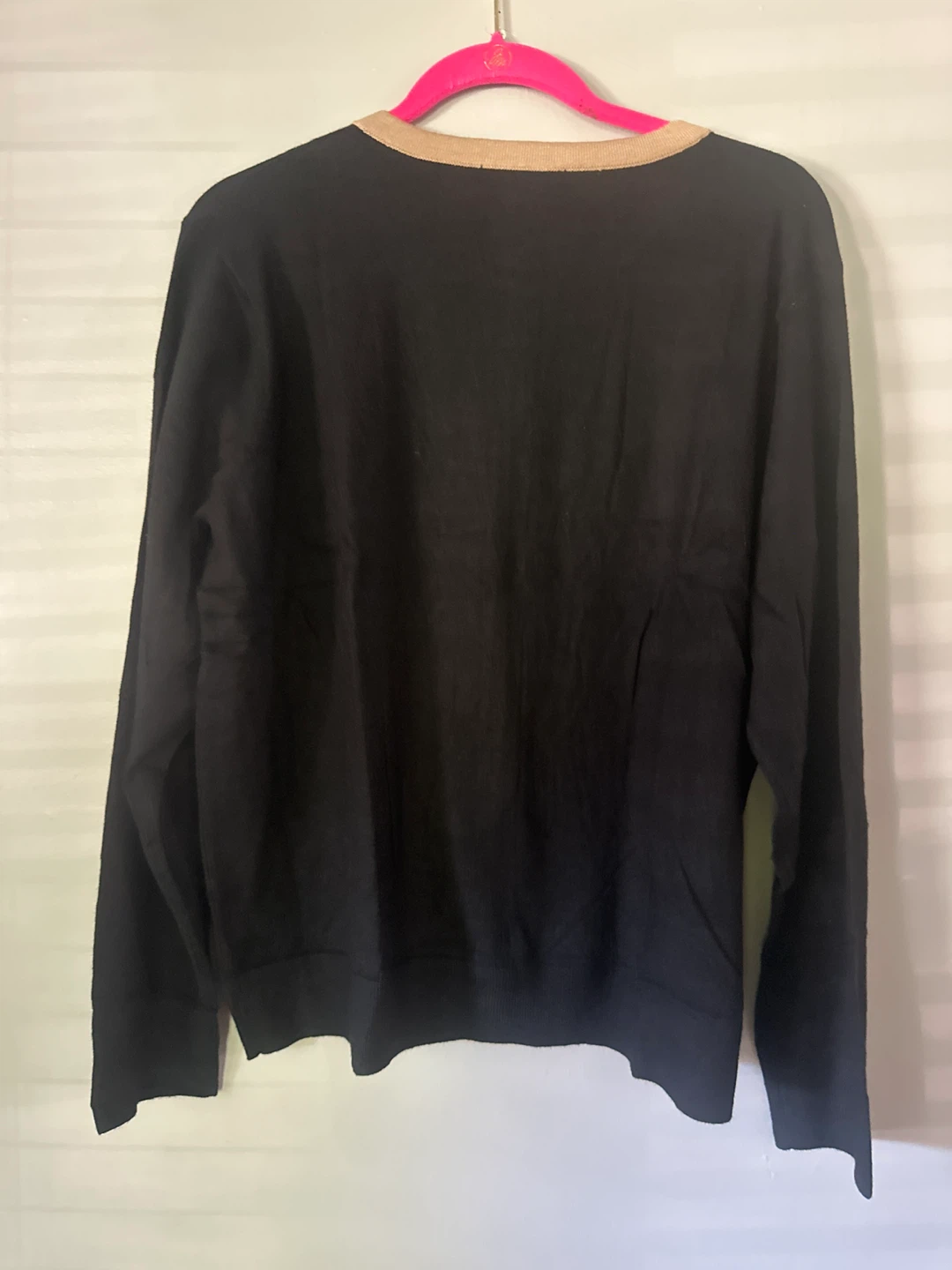 Dokotoo Black Cardigan with Beige Trim - photo 2