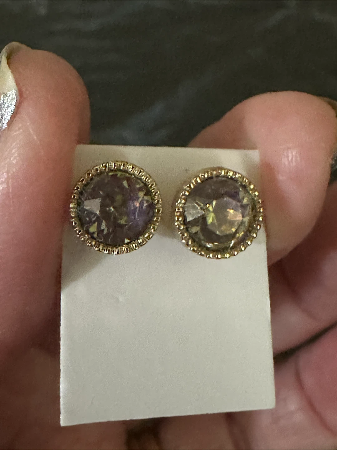 Gold-Tone laminated  Round Stud Earrings