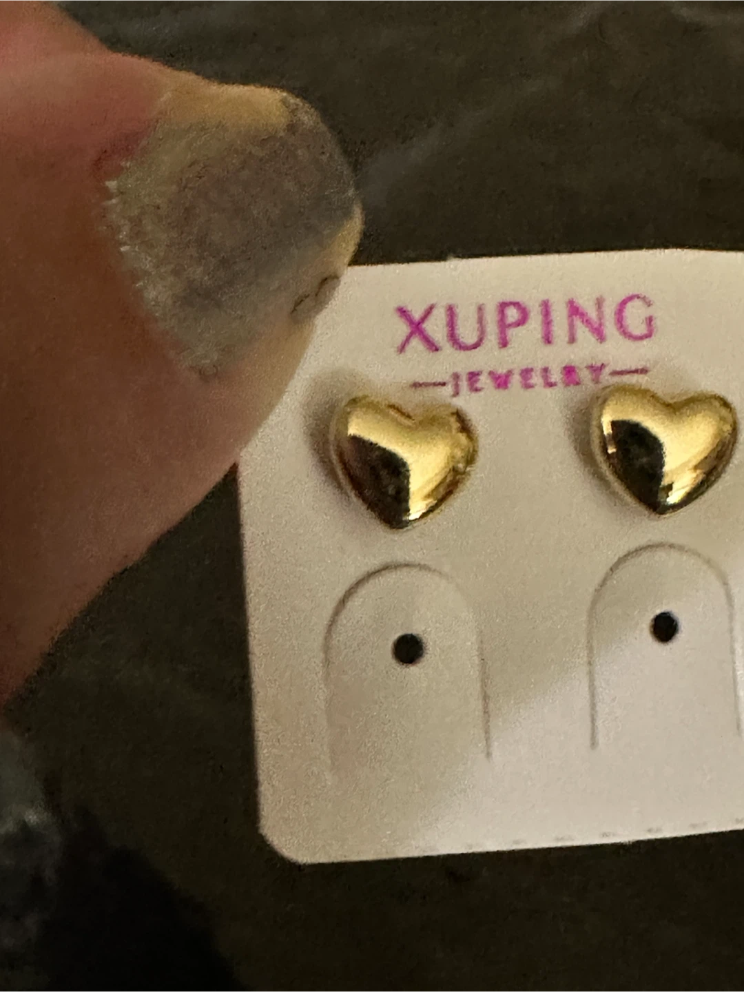 14k Gold laminated Heart Stud Earrings