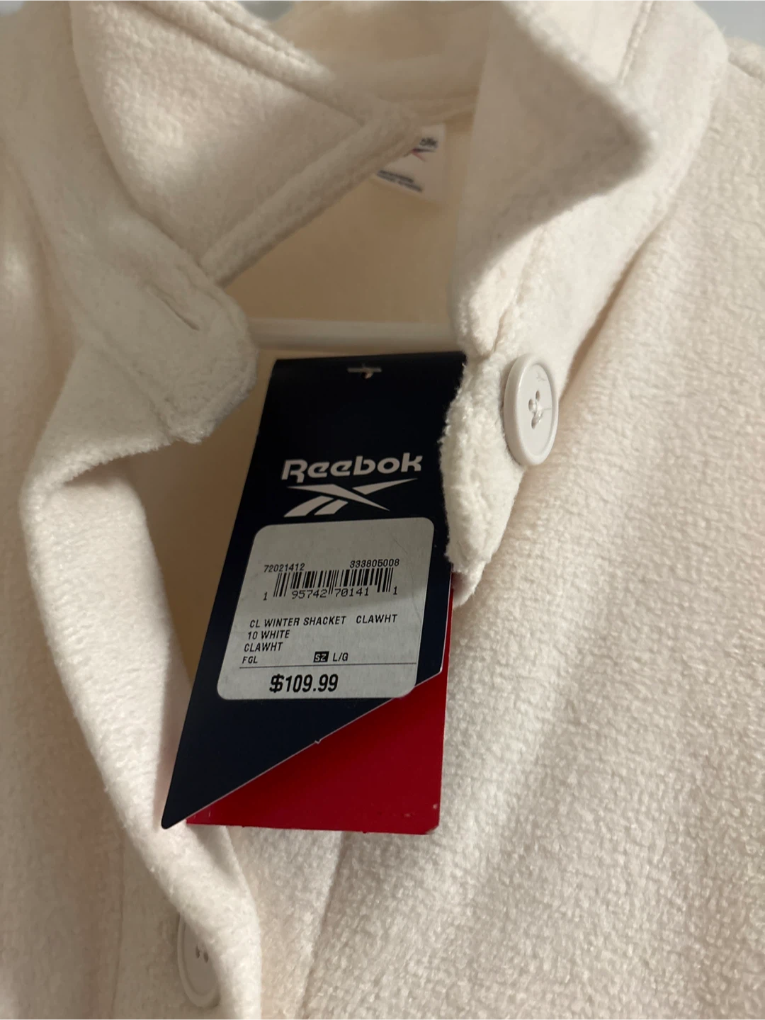 New Reebok Women's CL Winter Shacket White - photo 2