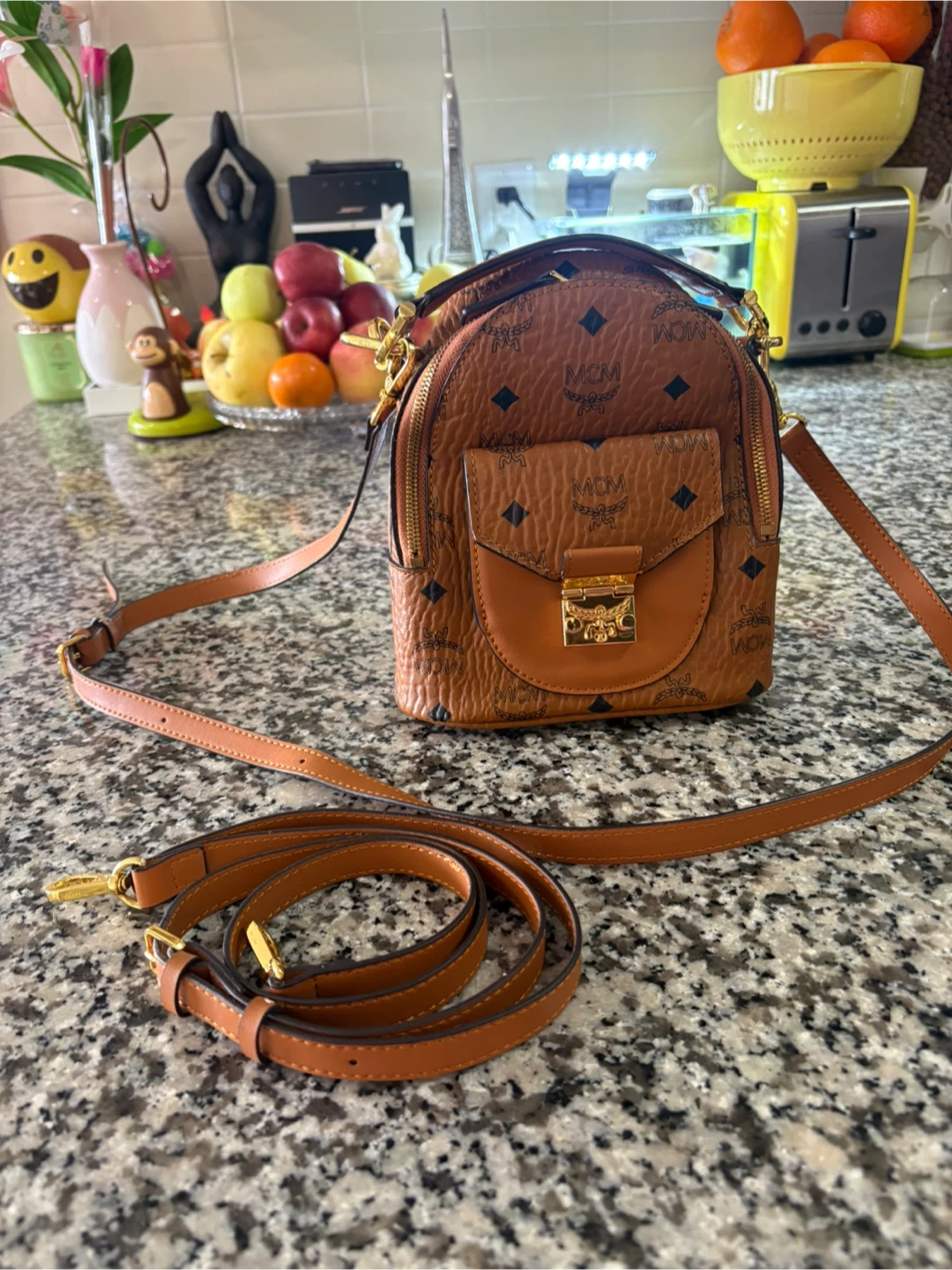 MCM Visetos Mini Backpack