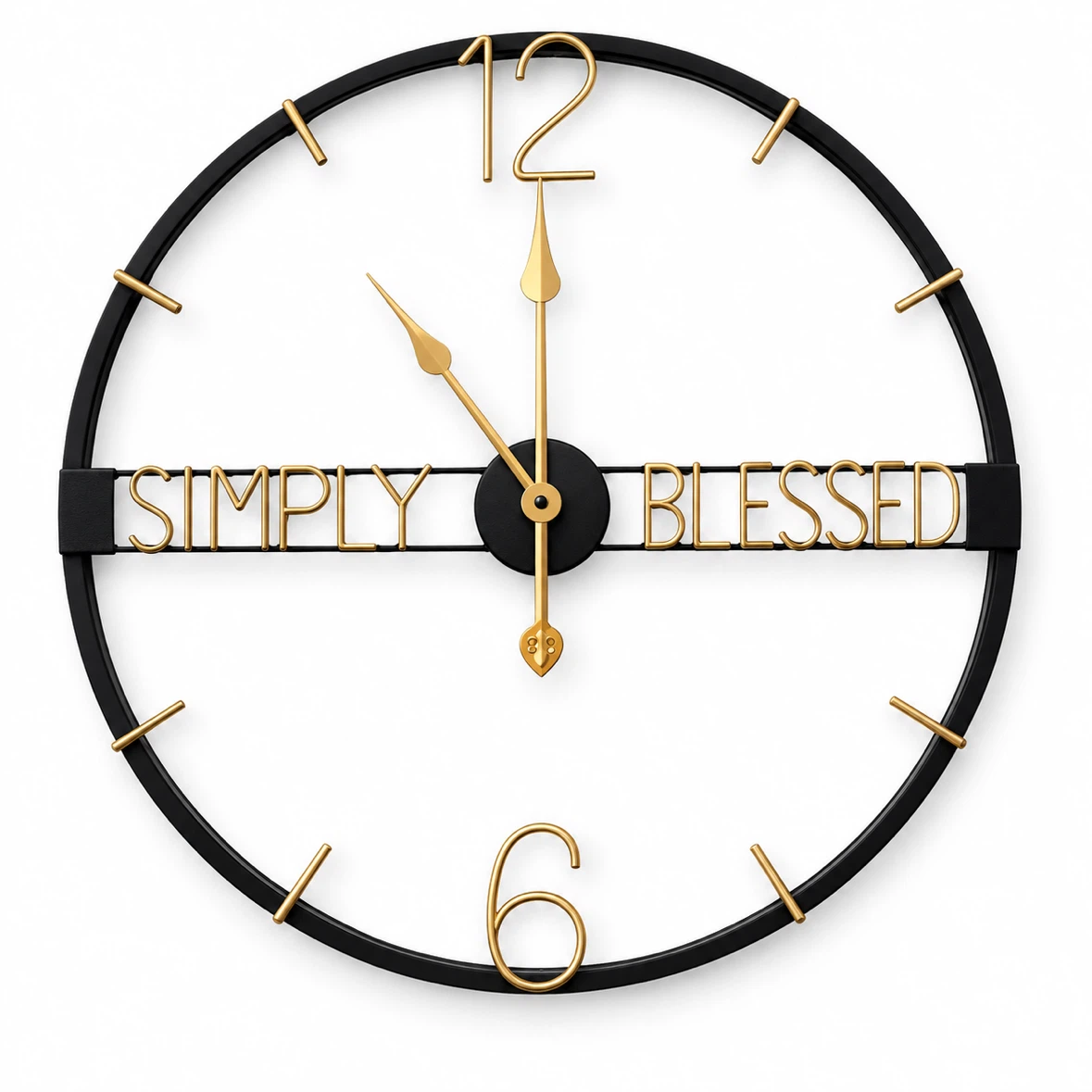 Simply Blessed Metal Wall Clock
