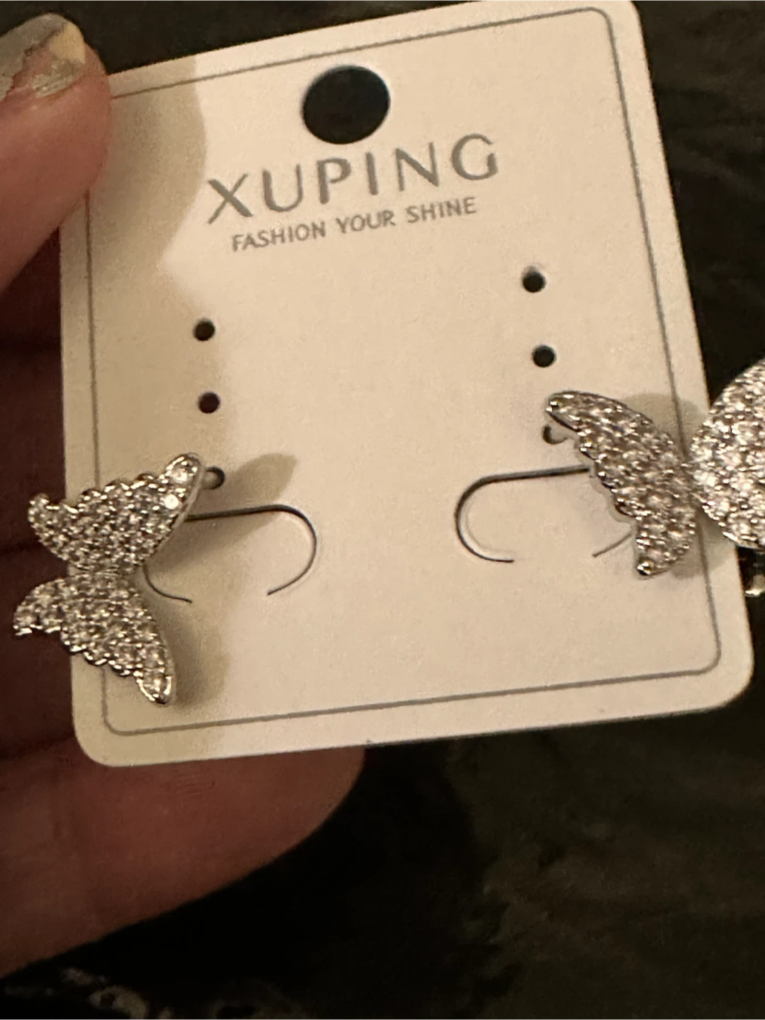 Xuping silver Butterfly Stud Earrings