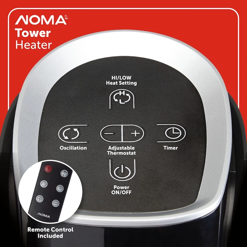 NOMA 30" Oscillating Digital Ceramic Tower Heater - photo 3