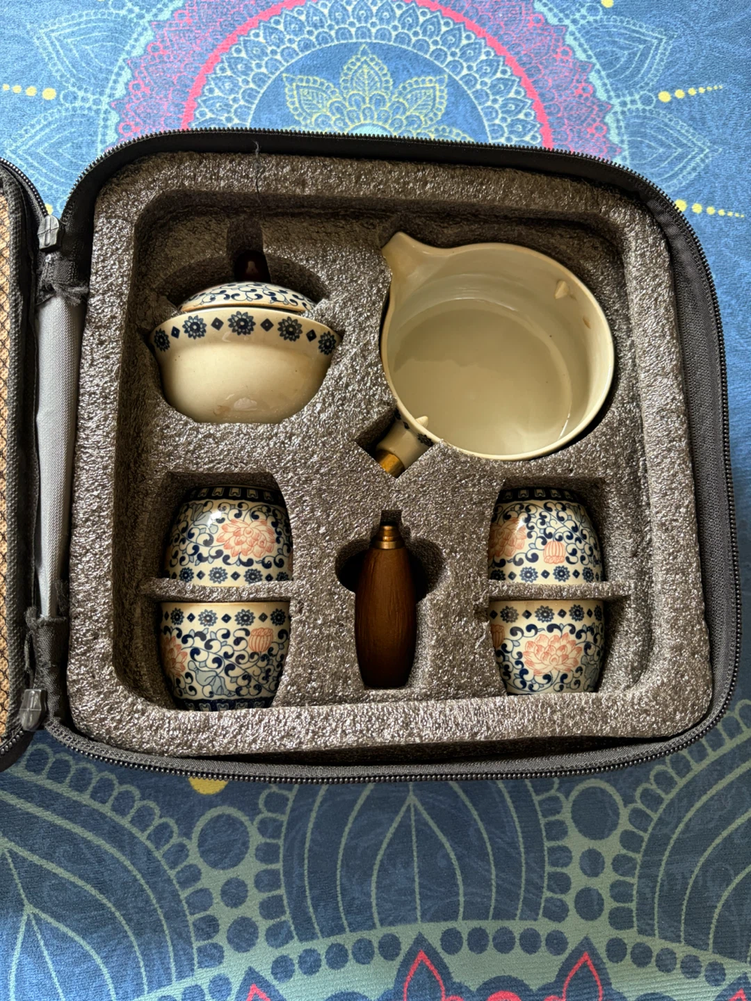 Portable Ceramic Tea Set with Carrying Case - photo 2