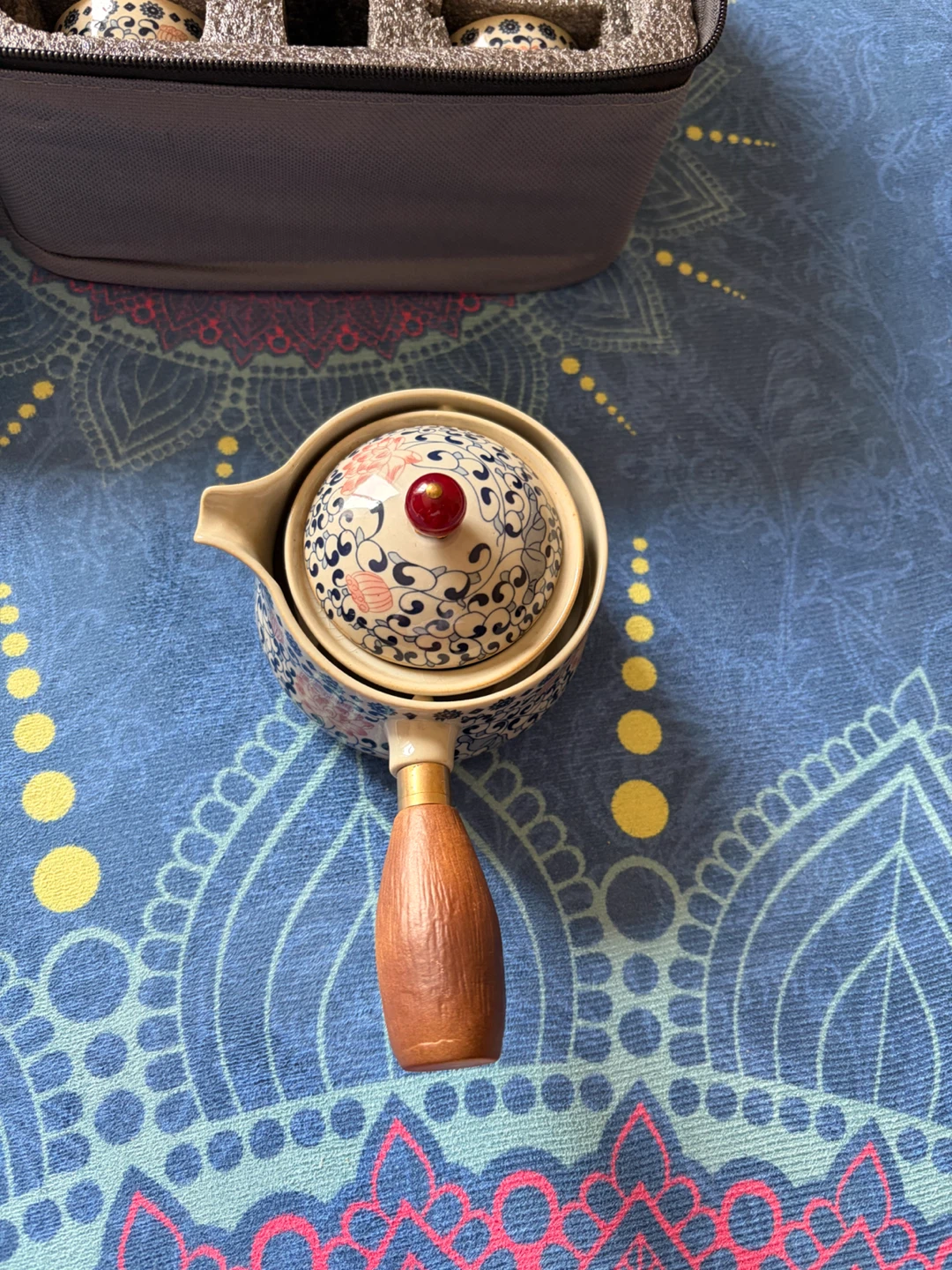 Portable Ceramic Tea Set with Carrying Case - photo 3