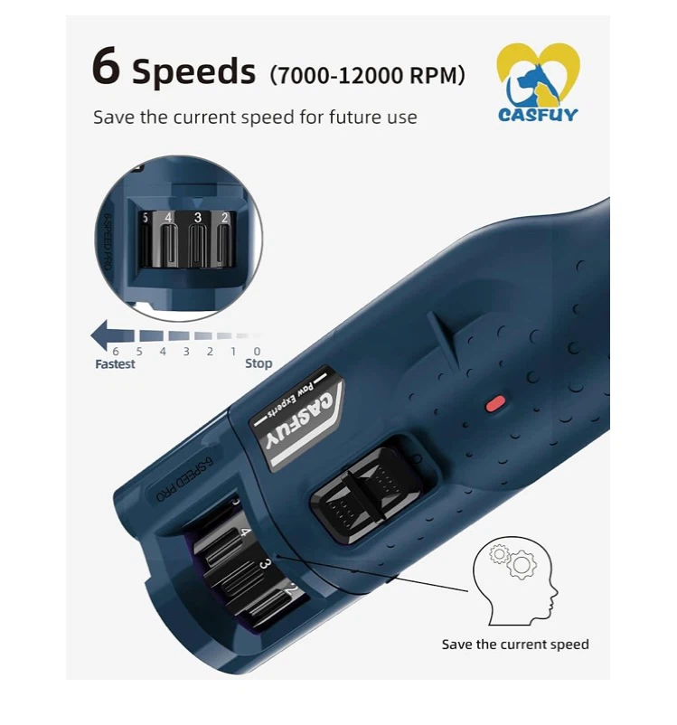 Casfuy 6-Speed Pet Nail Grinder - photo 5