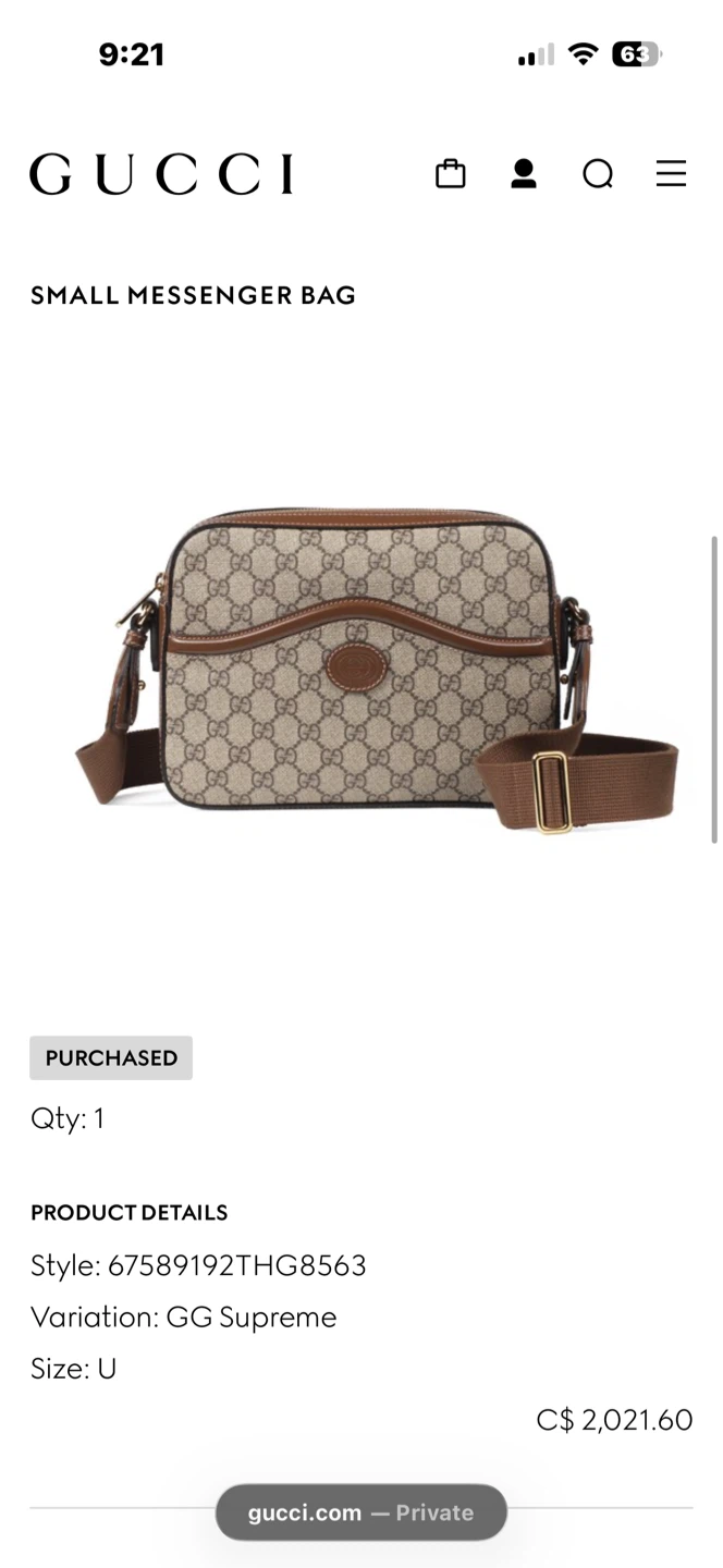 Gucci GG Supreme Small Messenger Bag - photo 5