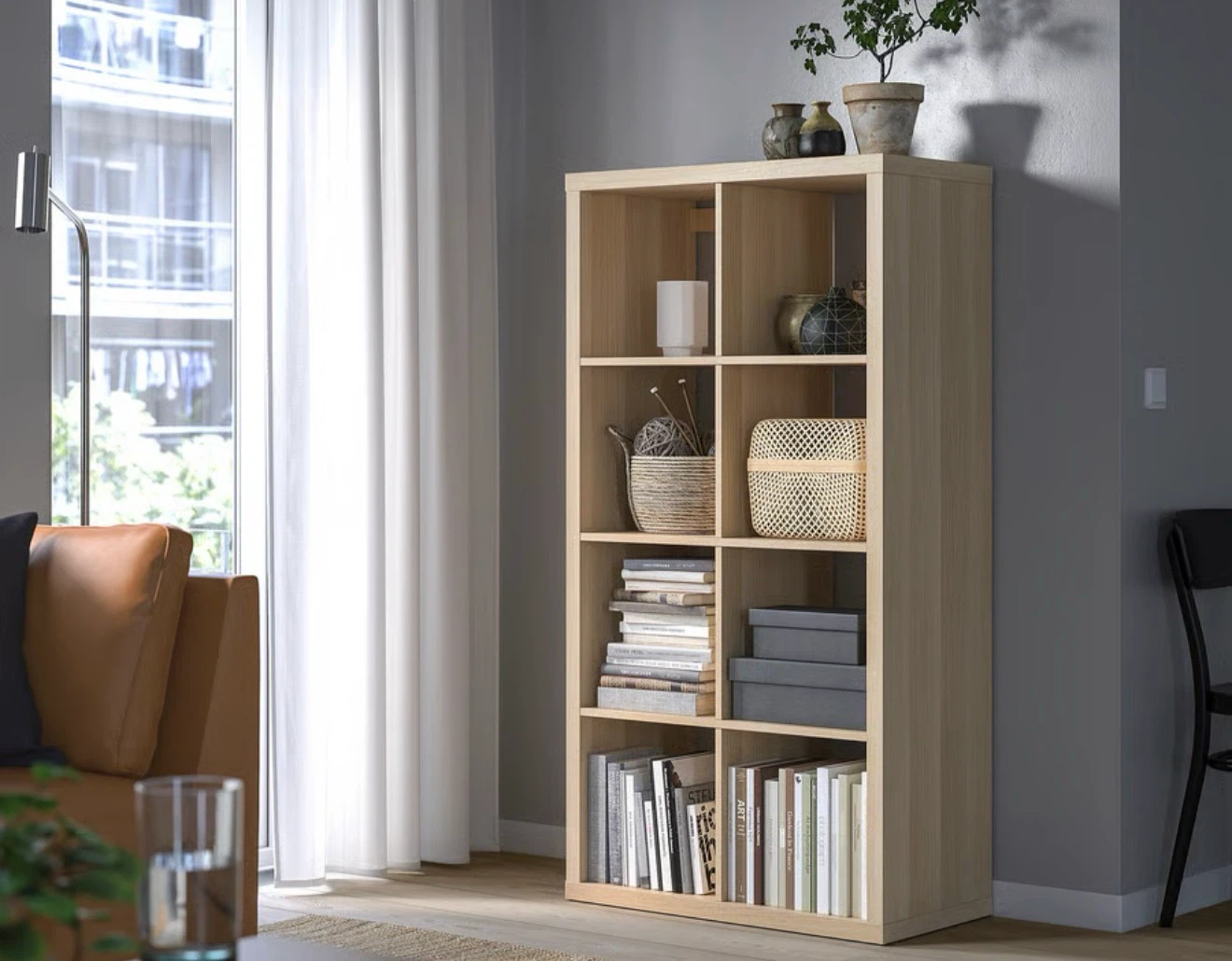 IKEA KALLAX Shelving Unit Oak Effect