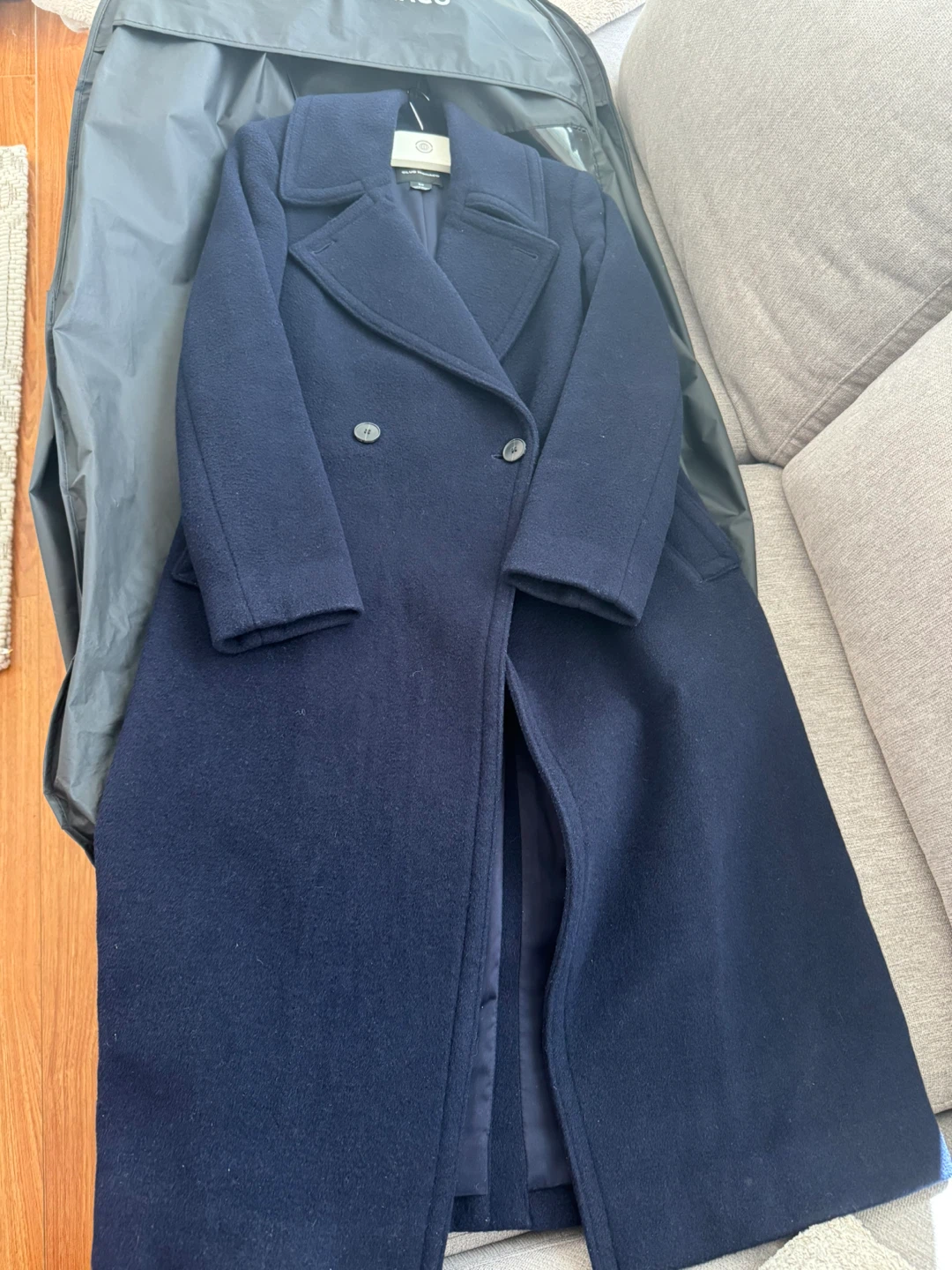 Club Monaco Navy Wool Blend Coat