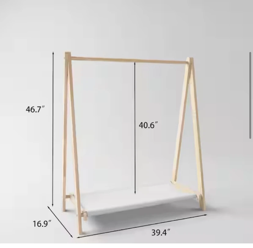 New Wooden Foldable Kids Clothing Rack Dress Up Rack - photo 2